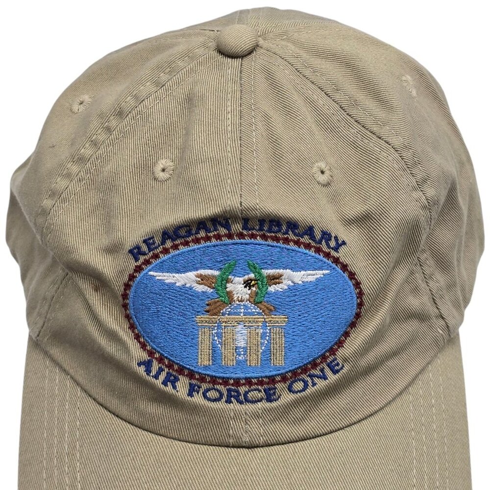 Reagan Library Air Force One Embroidered Khaki Adjustable Baseball Cap - Picture 3 of 9